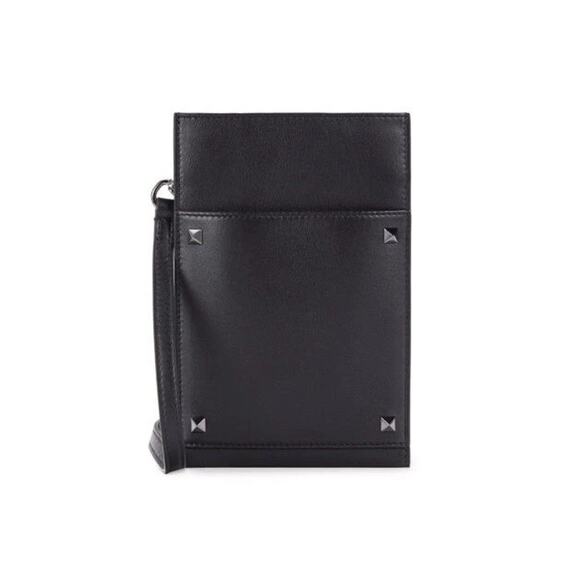 VALENTINO GARAVANI Rockstud Leather Phone Case Crossbody - Picture 1 of 15